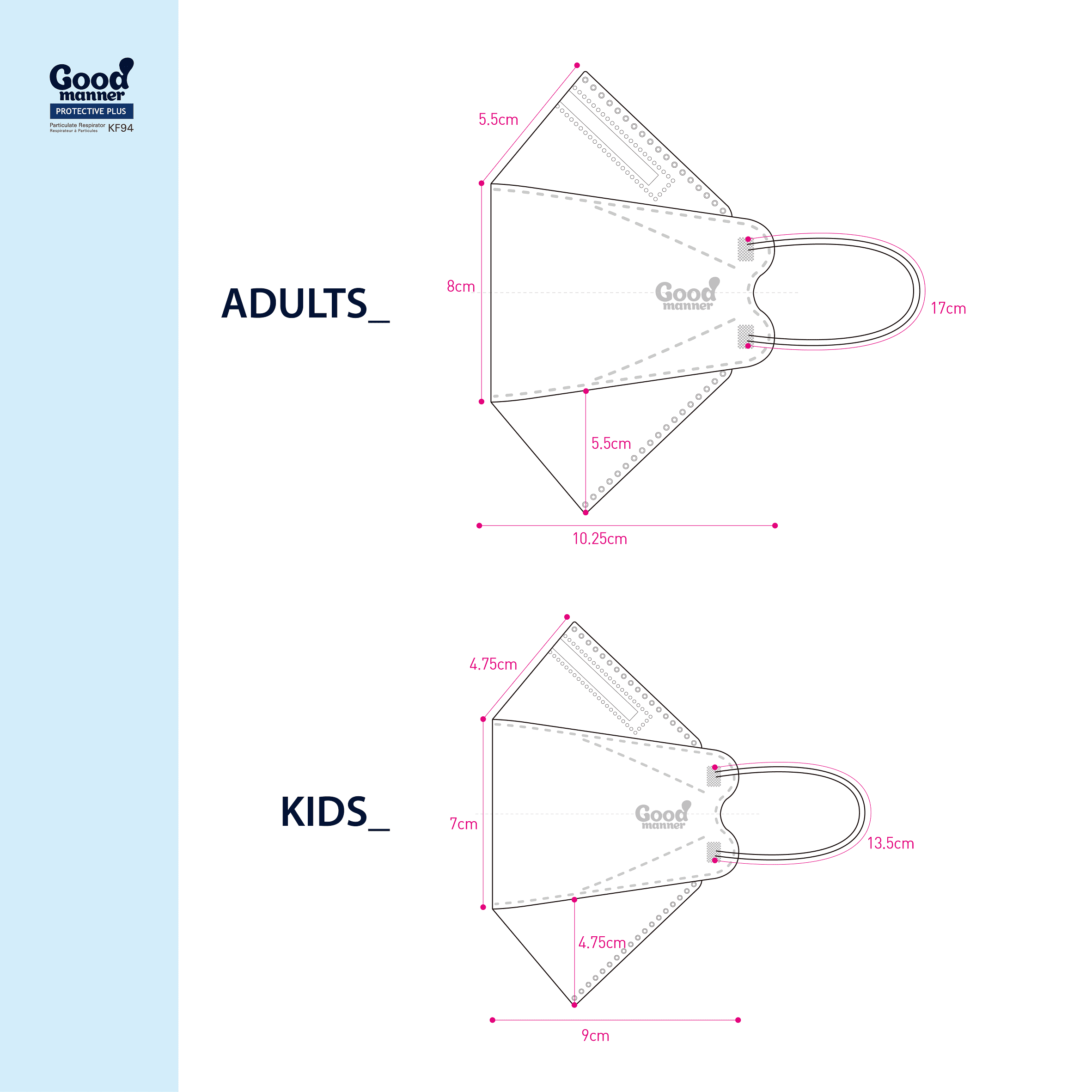 Good Manner KF94 Masks Canada for Kids (age 5 to 12), Free Shipping 10 masks./ The Authorized Distributor in Canada. | Clear Pro Global_Good Manner